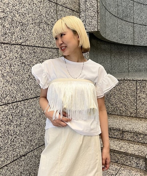 あさひさんの「BEAMS WOMEN｜フリンジ 2way タイト スカート」を使ったコーディネート