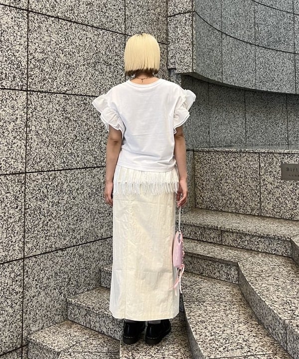 あさひさんの「BEAMS WOMEN｜フリンジ 2way タイト スカート」を使ったコーディネート