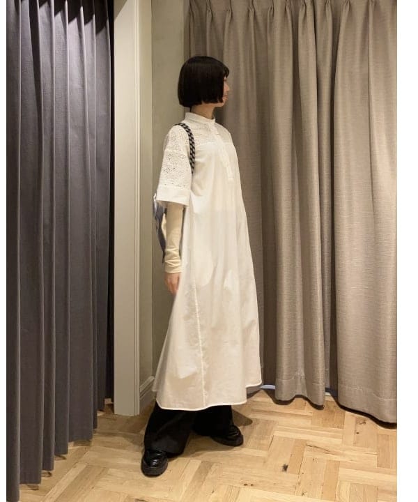 Kanaeさんの「BEAMS WOMEN｜TICCA / レース ハーフスリーブ シャツワンピース」を使ったコーディネート