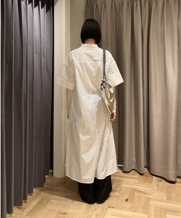 Kanaeさんの「BEAMS WOMEN｜TICCA / レース ハーフスリーブ シャツワンピース」を使ったコーディネート