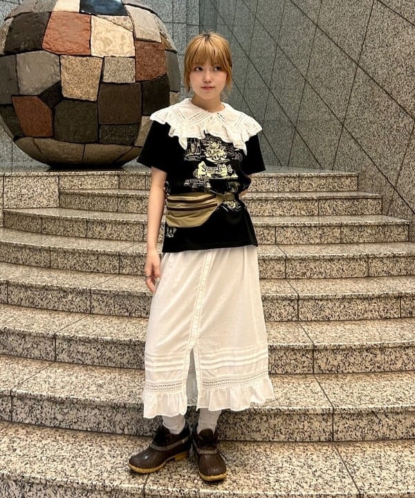 小原 もこさんの「BEAMS WOMEN｜ストライプ チェック ビッグ ジャケット」を使ったコーディネート