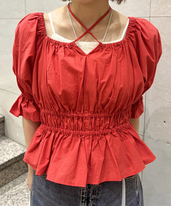 あさひさんの「BEAMS WOMEN｜ギャザー ホルターネック パフスリーブ ブラウス」を使ったコーディネート