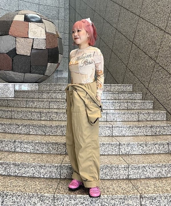 まゆちゃんさんの「BEAMS WOMEN｜ポリエステル コットン ツイル ショート スリーブ オールインワン」を使ったコーディネート