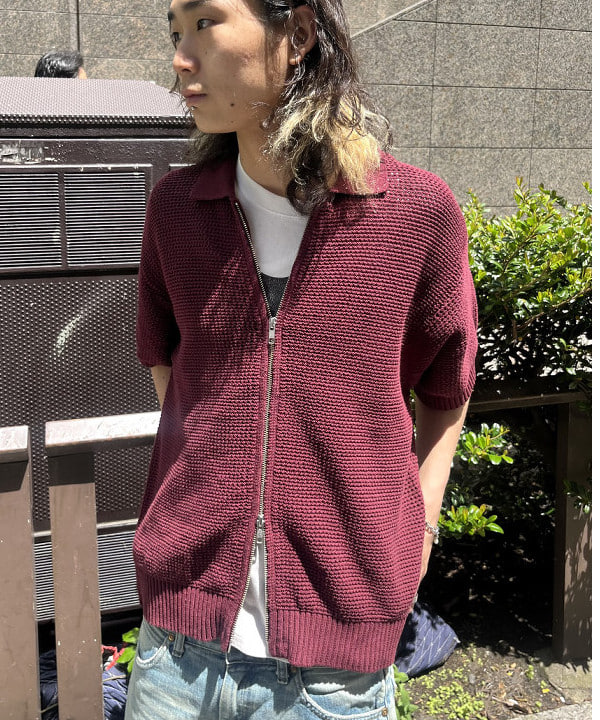 菊田 悠さんの「BEAMS WOMEN｜メッシュ ニット ポロシャツ」を使ったコーディネート