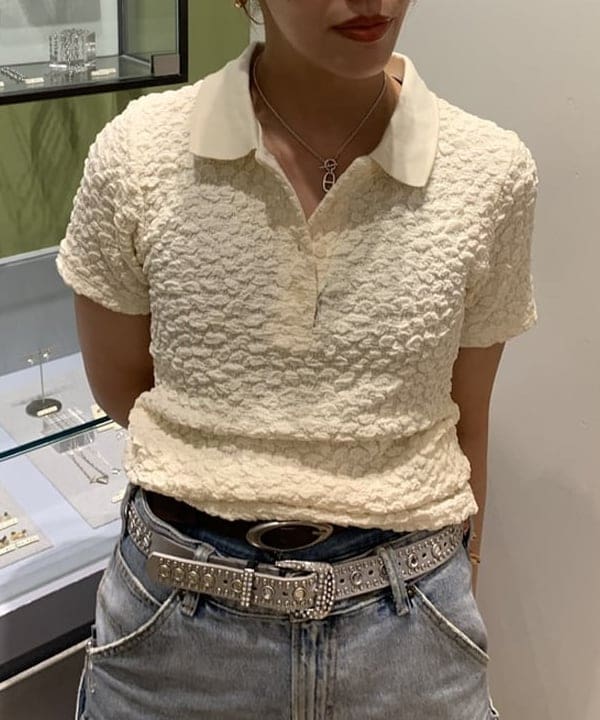 れいなさんの「BEAMS WOMEN｜フクレジャカード ポロ」を使ったコーディネート