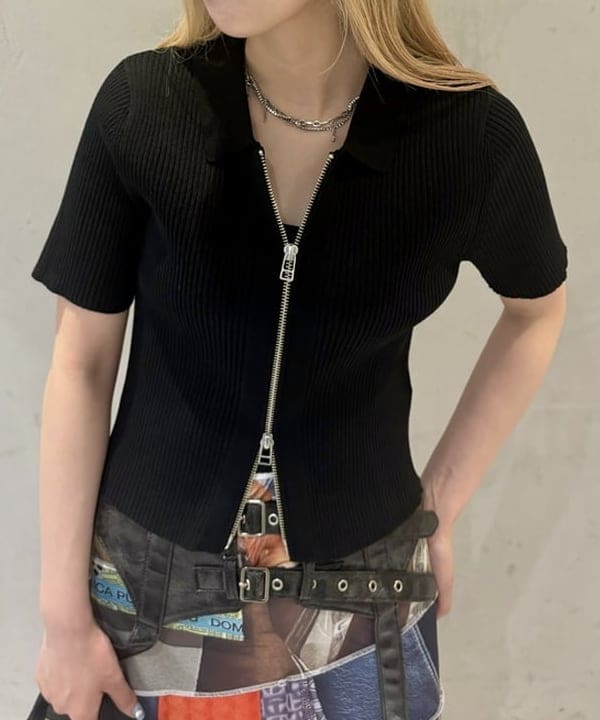 ヒカリさんの「BEAMS WOMEN｜ハーフスリーブ ジップ ポロ カーディガン」を使ったコーディネート