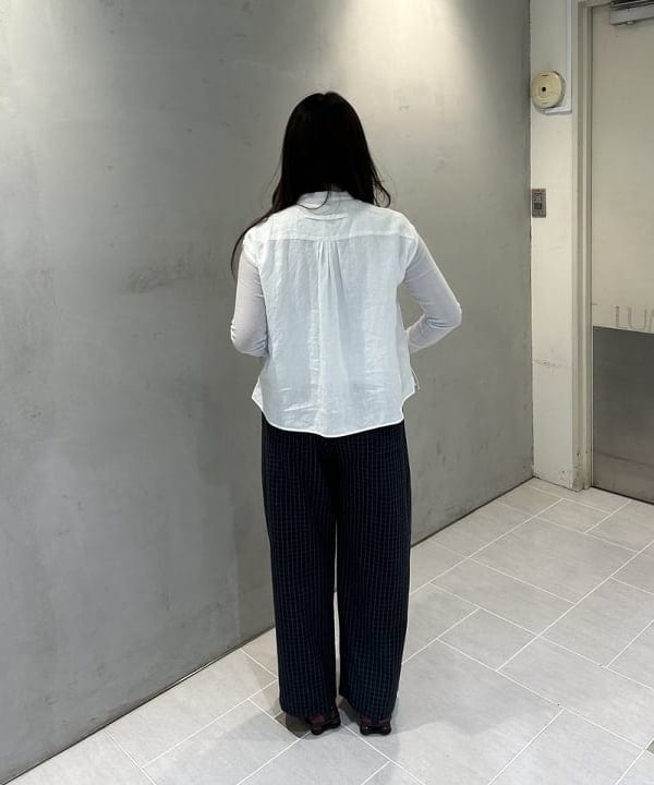 桃羽さんの「BEAMS WOMEN｜TICCA / リネン フレンチスリーブ シャツ」を使ったコーディネート