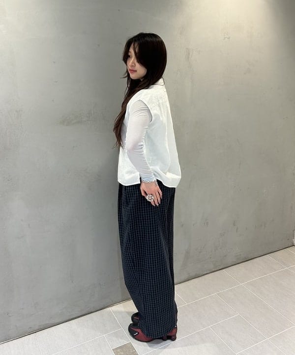 桃羽さんの「BEAMS WOMEN｜TICCA / リネン フレンチスリーブ シャツ」を使ったコーディネート