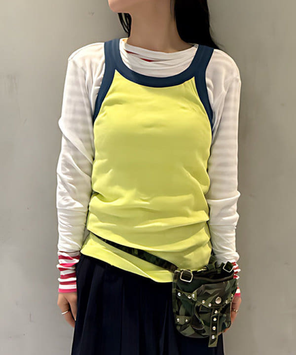 須賀さんの「BEAMS WOMEN｜リブ クルー 3/4 カットソー」を使ったコーディネート