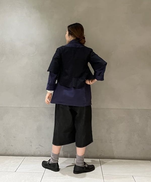 モモさんの「BEAMS WOMEN｜5ポケット クウォーターレングス ワイドデニム」を使ったコーディネート