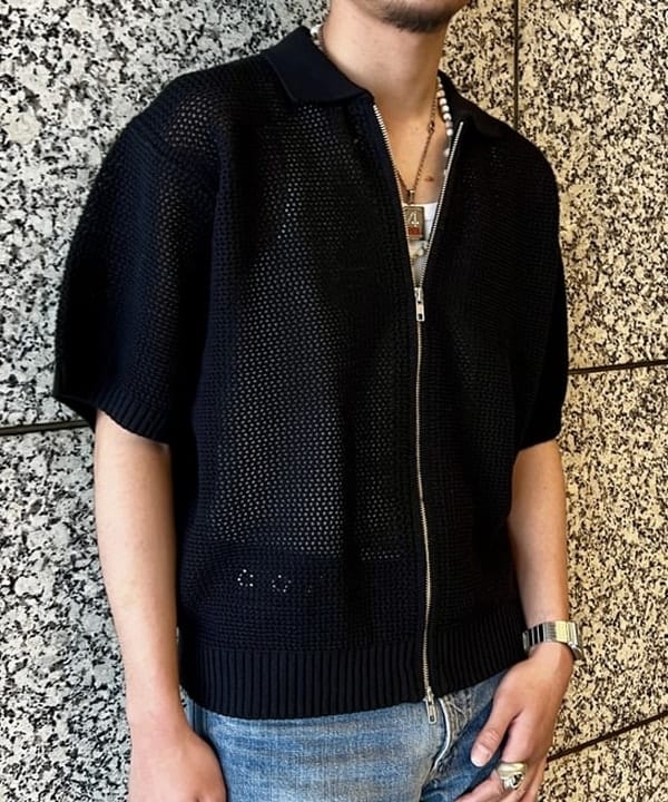 ムファサさんの「BEAMS WOMEN｜メッシュ ニット ポロシャツ」を使ったコーディネート