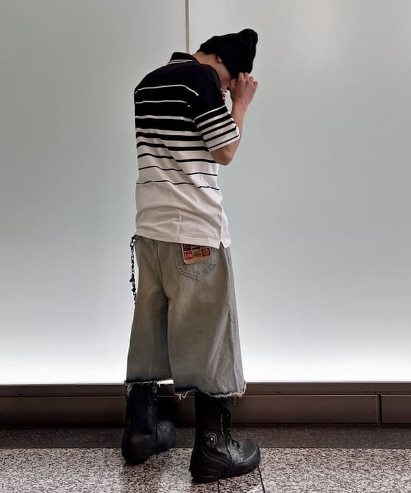 ムファサさんの「BEAMS WOMEN｜【別注】FRED PERRY / リラックス ストライプ ピケ ポロシャツ」を使ったコーディネート