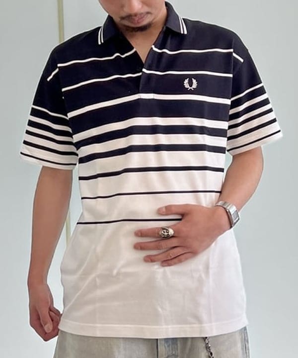 ムファサさんの「BEAMS WOMEN｜【別注】FRED PERRY / リラックス ストライプ ピケ ポロシャツ」を使ったコーディネート