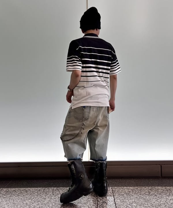 ムファサさんの「BEAMS WOMEN｜【別注】FRED PERRY / リラックス ストライプ ピケ ポロシャツ」を使ったコーディネート