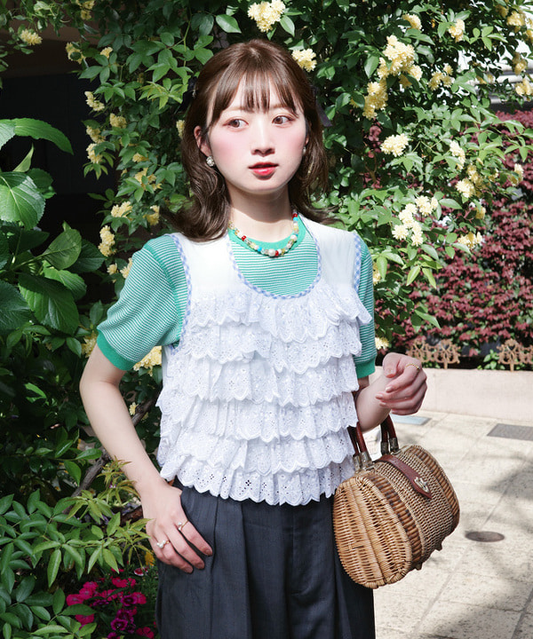 Joさんの「BEAMS WOMEN｜Healthknit &times; BEAMS BOY / ワッフル ボーダー Tシャツ」を使ったコーディネート