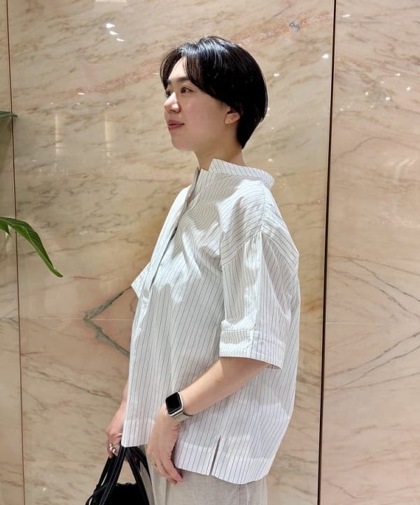 ゆうかさんの「BEAMS WOMEN｜リネン タブ付き ワイドパンツ」を使ったコーディネート