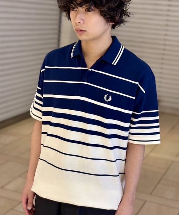 流聖さんの「BEAMS WOMEN｜【別注】FRED PERRY / リラックス ストライプ ピケ ポロシャツ」を使ったコーディネート