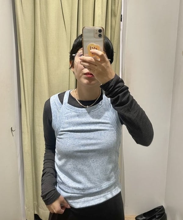 キホさんの「BEAMS WOMEN｜Wストラップ テレコ タンクトップ」を使ったコーディネート