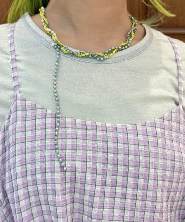 はっとりさんの「BEAMS WOMEN｜ラメ クロップド クルーネック Tシャツ」を使ったコーディネート