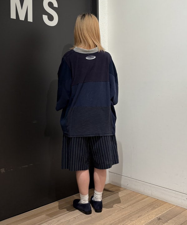 キムさんの「BEAMS WOMEN｜ピンストライプ ショートパンツ」を使ったコーディネート