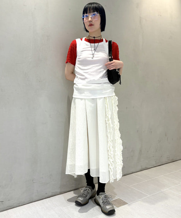 amaさんの「BEAMS WOMEN｜シュリンク ストレッチTシャツ」を使ったコーディネート