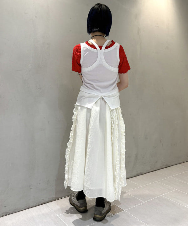 amaさんの「BEAMS WOMEN｜シュリンク ストレッチTシャツ」を使ったコーディネート