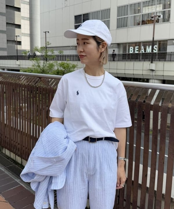 Kaoru Sakumaさんの「BEAMS WOMEN｜ストライプ チェック ビッグ ジャケット」を使ったコーディネート