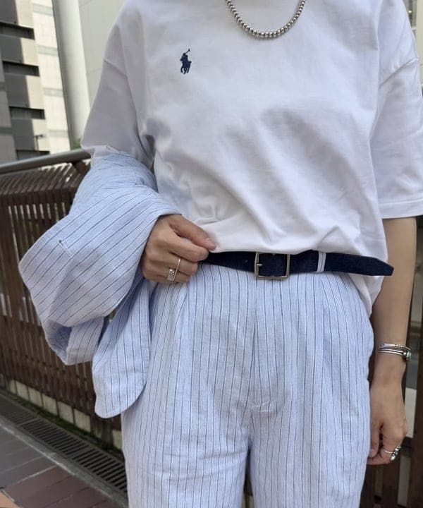Kaoru Sakumaさんの「BEAMS WOMEN｜ストライプ チェック ビッグ ジャケット」を使ったコーディネート