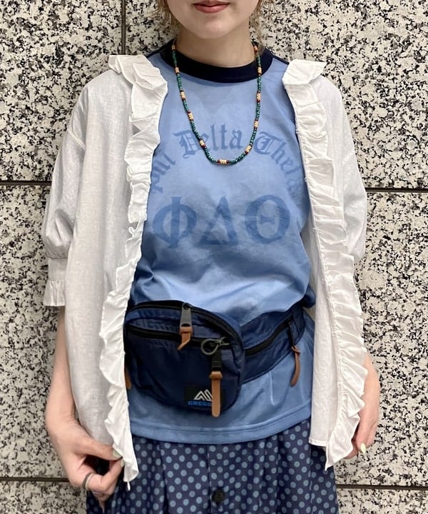 小原 もこさんの「BEAMS WOMEN｜コットン リネン フリル ギャザー ショートスリーブ」を使ったコーディネート