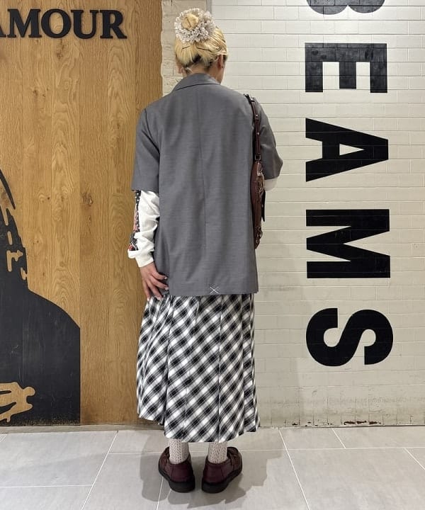 大石彩可さんの「BEAMS WOMEN｜チェック プリーツ スカート」を使ったコーディネート