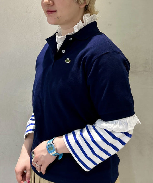 スミレさんの「BEAMS WOMEN｜【別注】LACOSTE / ヘビー ピケ ポロ ショートスリーブ」を使ったコーディネート