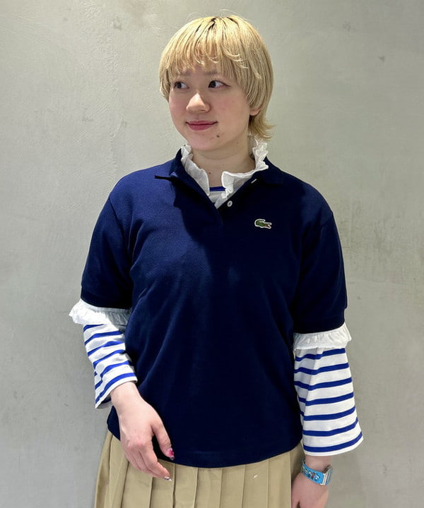 スミレさんの「BEAMS WOMEN｜【別注】LACOSTE / ヘビー ピケ ポロ ショートスリーブ」を使ったコーディネート