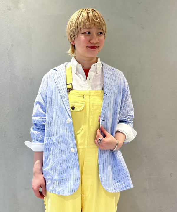 スミレさんの「BEAMS WOMEN｜ストライプ チェック ビッグ ジャケット」を使ったコーディネート