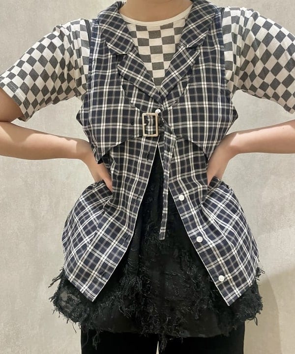 水野 萌香さんの「BEAMS WOMEN｜フリンジ ジャカード キャミソール」を使ったコーディネート