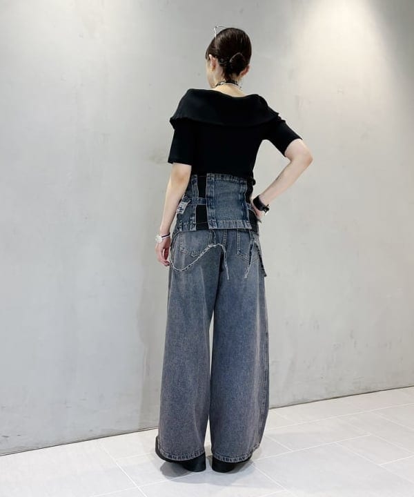 りかちょび/岸本梨佳さんの「BEAMS WOMEN｜オーバーダイ デニム パンツ」を使ったコーディネート