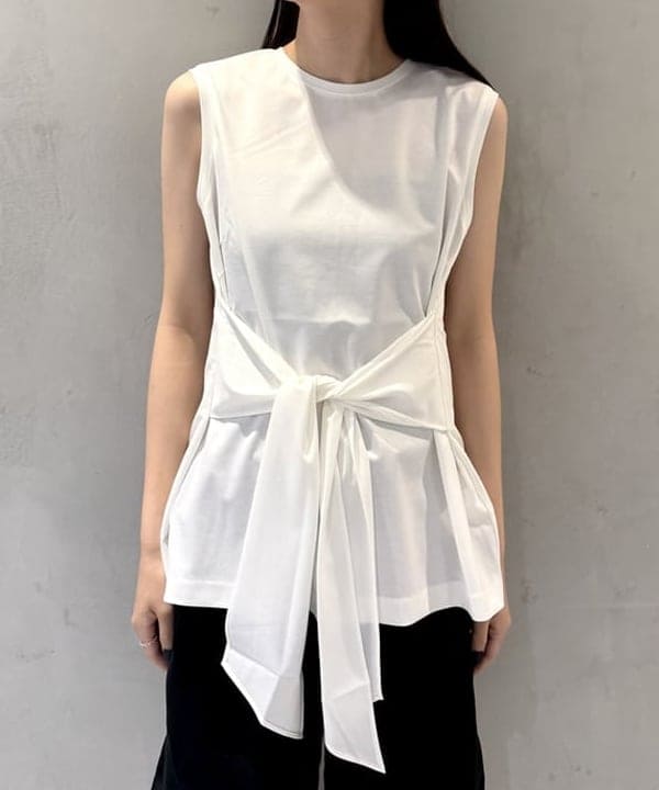 ヒライさんの「BEAMS WOMEN｜フロントリボン ノースリーブ プルオーバー」を使ったコーディネート