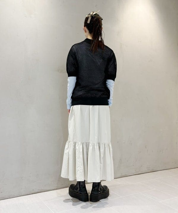 りかちょび/岸本梨佳さんの「BEAMS WOMEN｜サイド ボタン スポーツ スカート」を使ったコーディネート