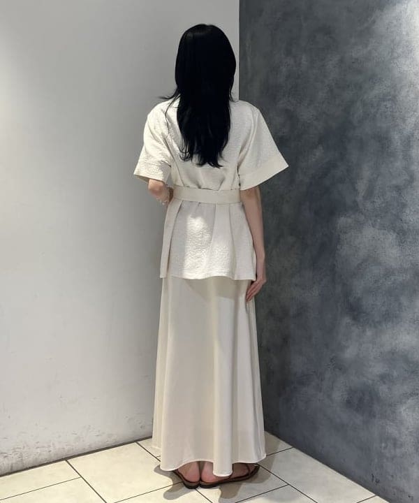 nodokaさんの「BEAMS WOMEN｜A PUPIL / ベルテッド ハーフスリーブ ジャケット」を使ったコーディネート