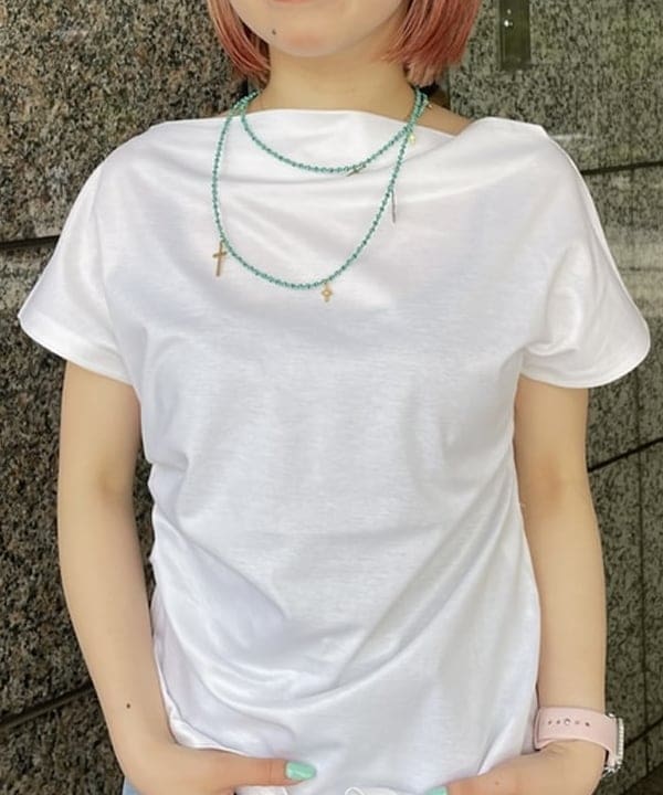 まゆちゃんさんの「BEAMS WOMEN｜アシンメトリーヘム ハーフスリーブ プルオーバー」を使ったコーディネート