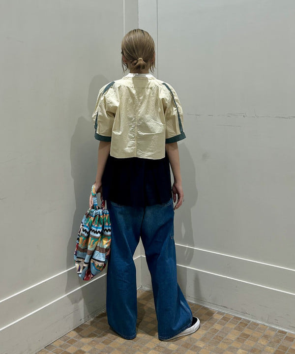 小原 もこさんの「BEAMS WOMEN｜ショート ベースボール ショートスリーブ シャツ」を使ったコーディネート