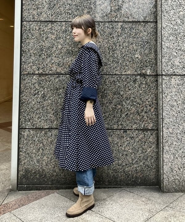 小原 もこさんの「BEAMS WOMEN｜ドット セーラー カラー ワンピース」を使ったコーディネート