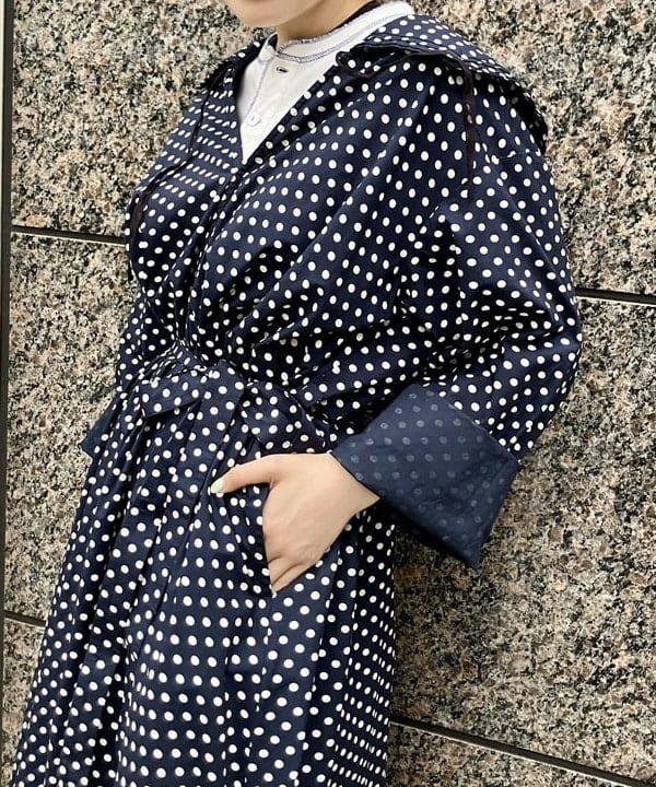 小原 もこさんの「BEAMS WOMEN｜ドット セーラー カラー ワンピース」を使ったコーディネート
