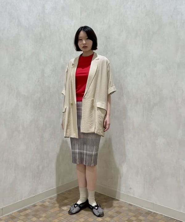 水野 萌香さんの「BEAMS WOMEN｜ダブルブレスト ハーフスリーブ ジャケット」を使ったコーディネート