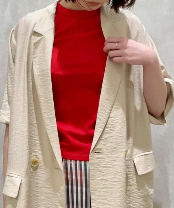 水野 萌香さんの「BEAMS WOMEN｜ダブルブレスト ハーフスリーブ ジャケット」を使ったコーディネート