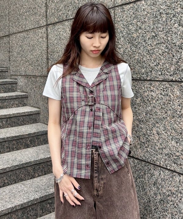 はやしあかねさんの「BEAMS WOMEN｜ラメ クロップド クルーネック Tシャツ」を使ったコーディネート