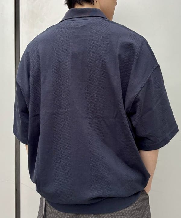 うえきんぐさんの「ストライプ メッシュ ポロシャツ」を使ったコーディネート