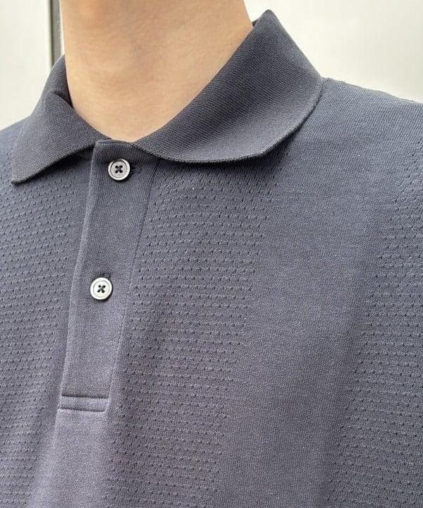 うえきんぐさんの「ストライプ メッシュ ポロシャツ」を使ったコーディネート