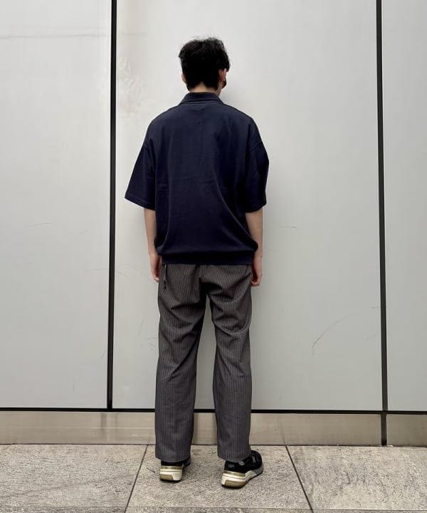 うえきんぐさんの「ストライプ メッシュ ポロシャツ」を使ったコーディネート