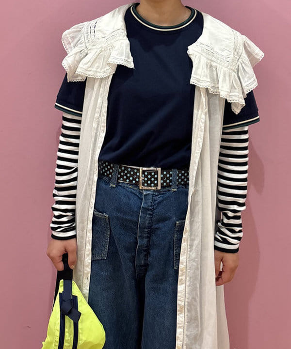 ショ〜ジさんの「BEAMS WOMEN｜ヴィンテージ レース ノースリーブ ワンピース」を使ったコーディネート
