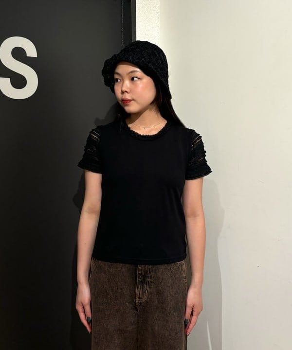 sakuraさんの「BEAMS WOMEN｜フリル 編み サーモ ハット」を使ったコーディネート